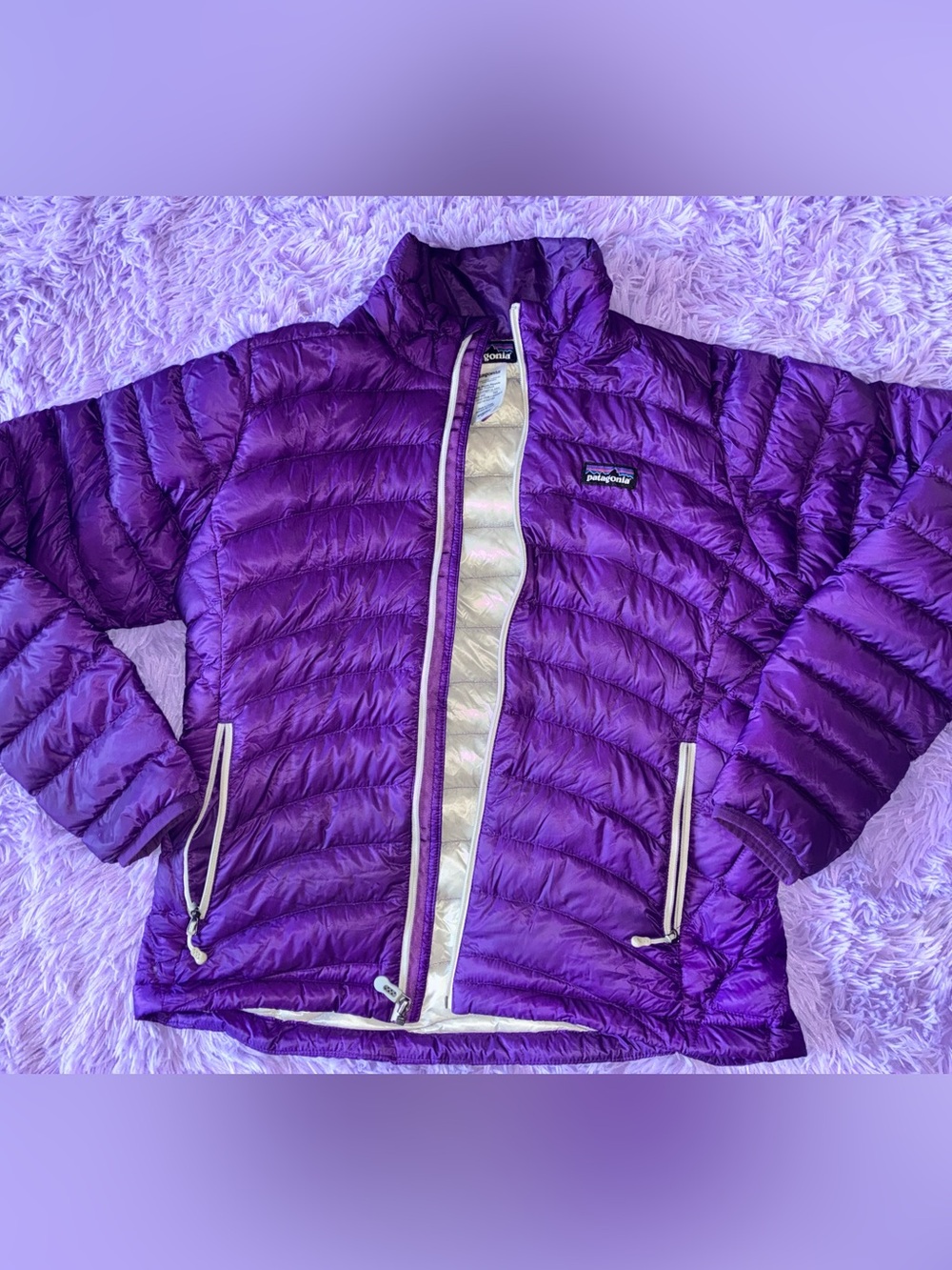Patagonia Women Special Edition Down Sweater Full Zip Puffer Jacket Purple